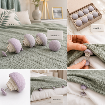 Premium Duvet Cover Clips (4 Pcs) – Quilt Holder & Anti-Slip Bedding Fasteners