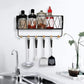 Luxury Nordic Wall Basket Shelf with Wooden Hooks | Modern Metal Storage Organizer Rack