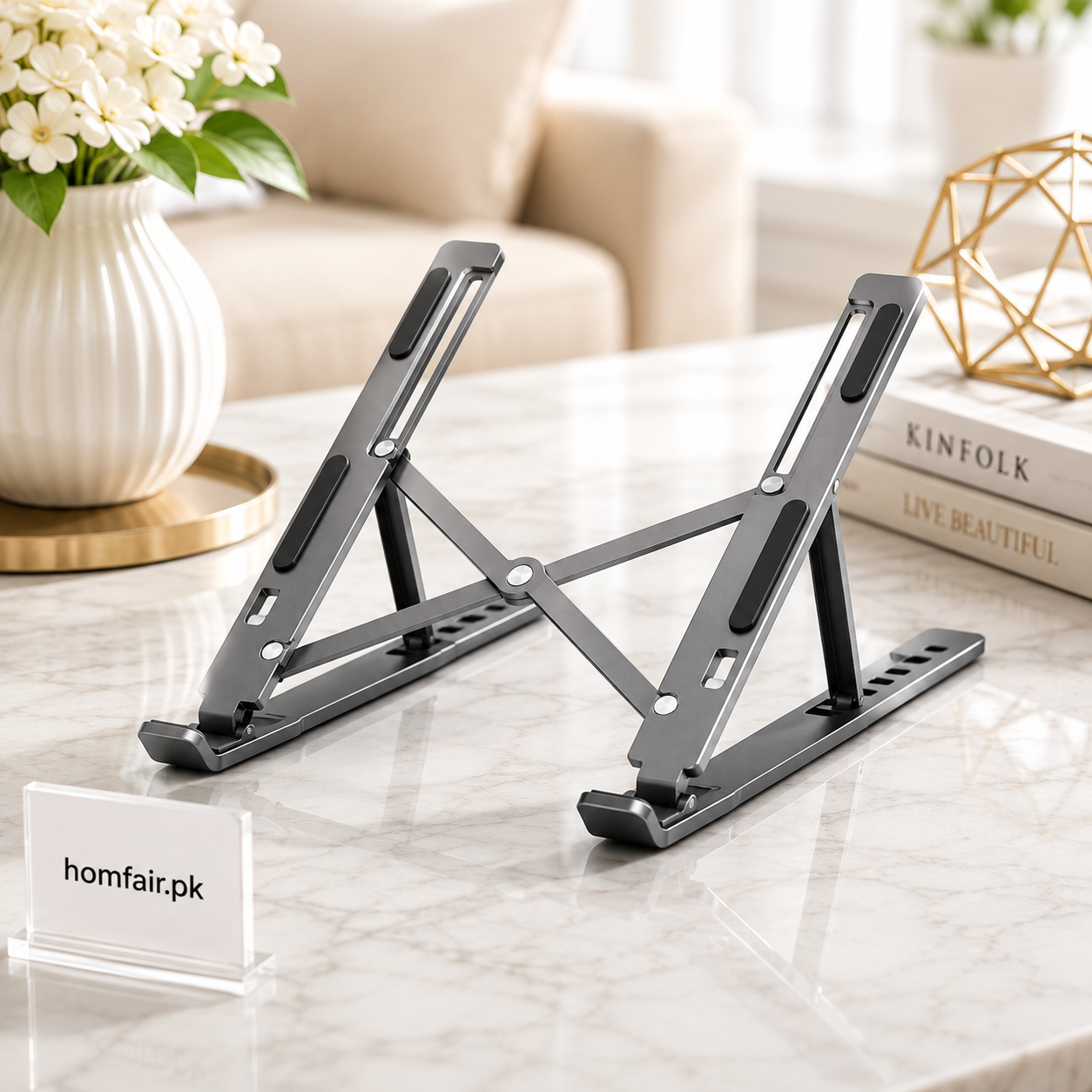 Adjustable Aluminum Laptop Stand – Foldable Ergonomic Laptop Holder