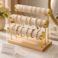 3-Tier Velvet Jewelry Display Stand Bracelet, Watch & Necklace Organizer