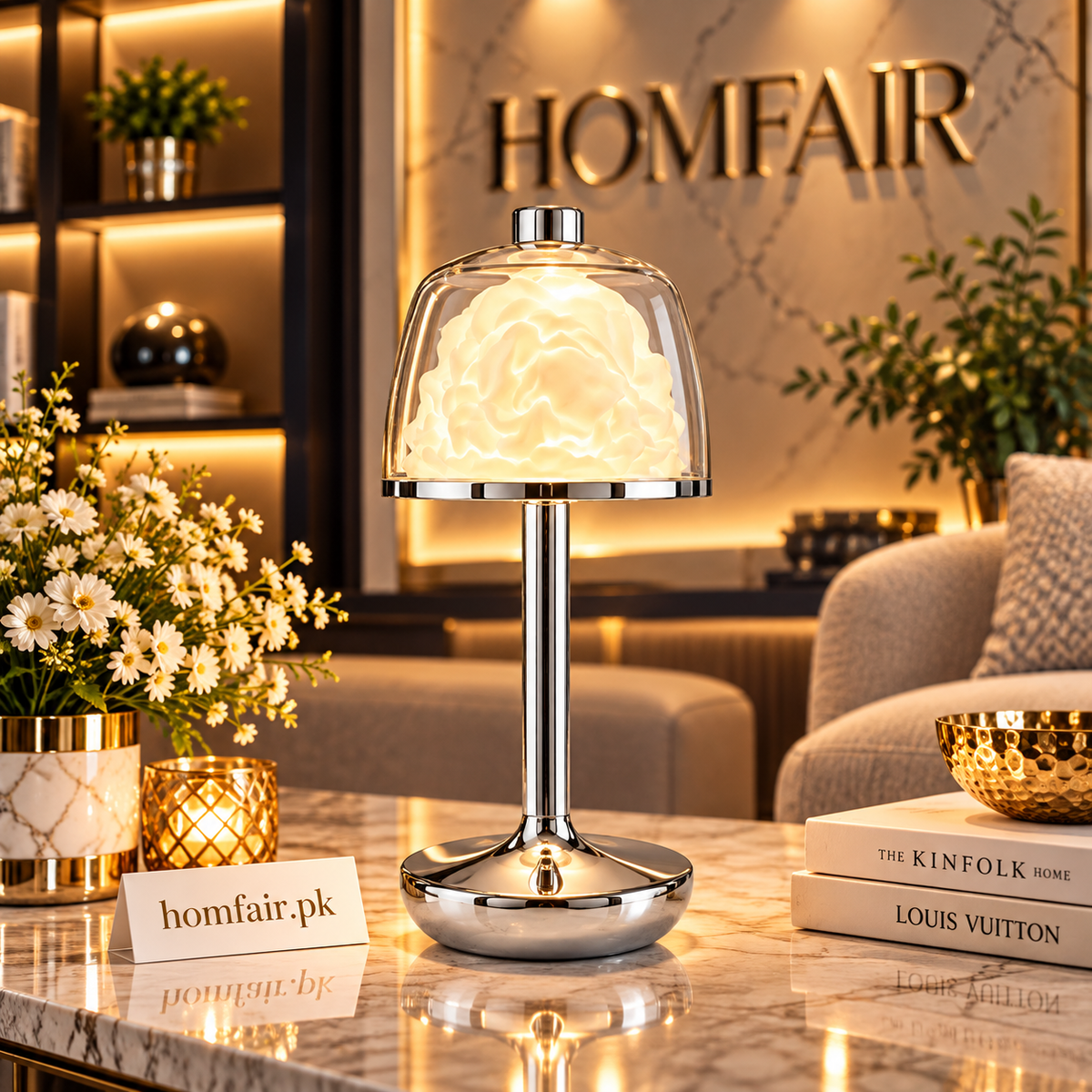 Luna Glow Crystal Touch Table Lamp