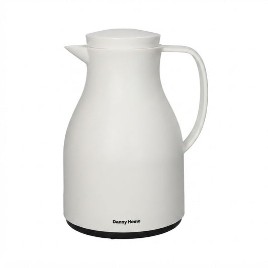 Danny Home Premium 1L White Thermal Vacuum Jug for Elegant Hot & Cold Beverage Serving