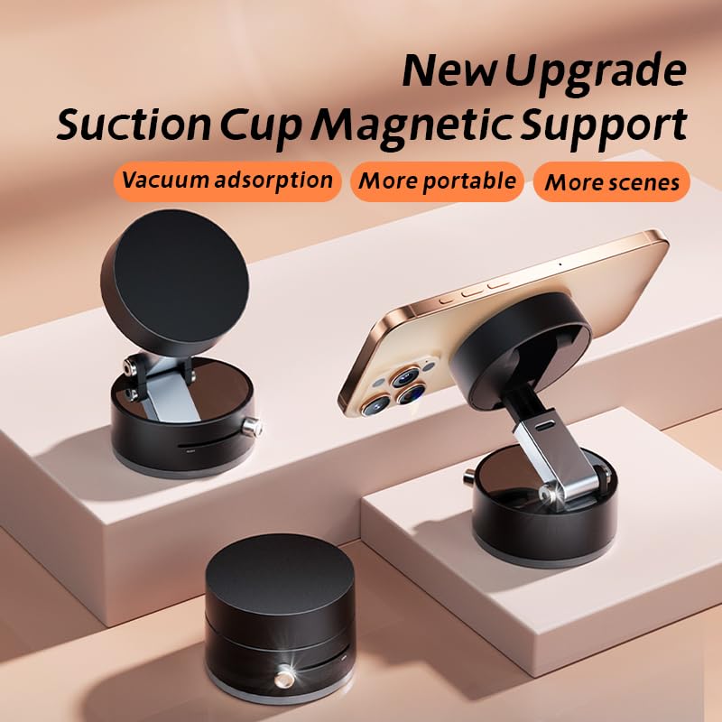 360° Rotating Magnetic Phone & Earbuds Stand – Adjustable Desktop Holder
