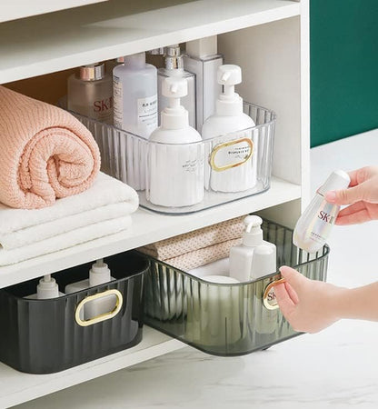 Luxury Transparent Storage Organizer Box With Lid – Multipurpose Plastic Basket for Laundry, Closet & Home Use