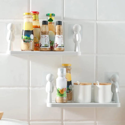 Punch Free Storage Rack for Bathroom & Kitchen | Wall Mounted Organizer