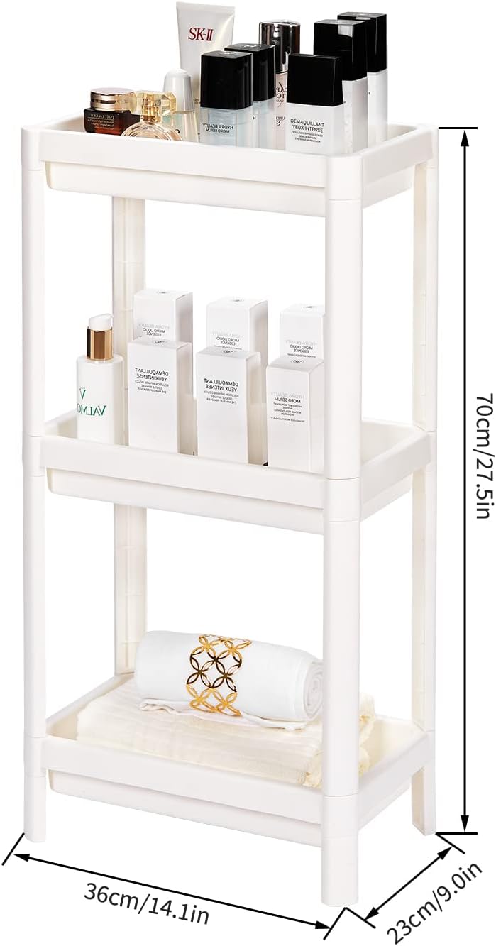 3 Tier Bathroom Shelving Units Freestanding Toilet Space Saver Shelf