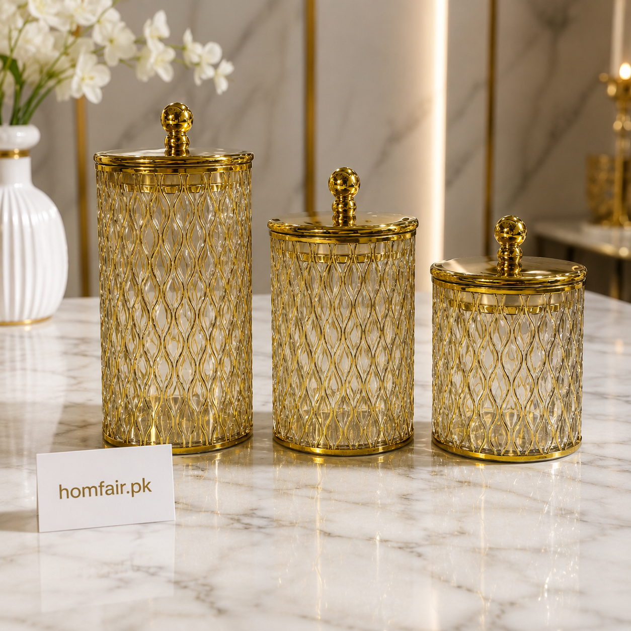 Luxury Glass Candy & Dry Fruit Storage Jar