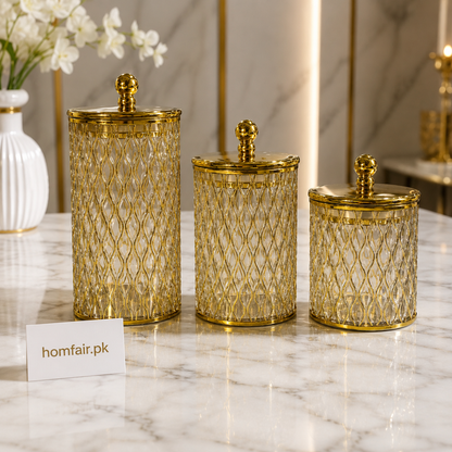 Luxury Glass Candy & Dry Fruit Storage Jar