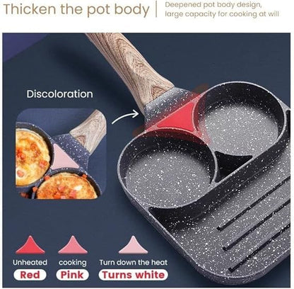 Nonstick Portion Frying Pan Multi Section Egg & Breakfast Pan