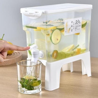 3.5L Refrigerator Cold Water Dispenser with Tap & Fruit Infuser | Beverage Container