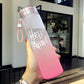 Hello Master Frosted Style Glass Bottle Cute Hydration Bottle