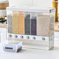6 in 1 Rice Dispenser with Multi-Compartment Storage