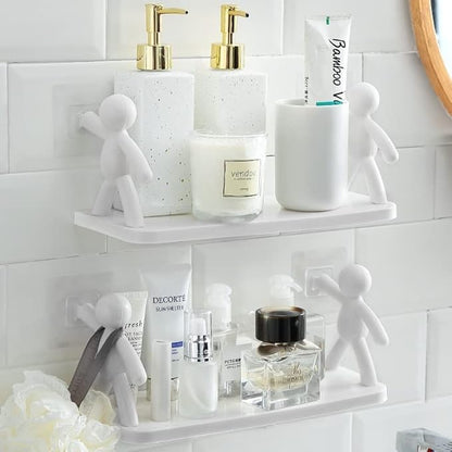 Punch Free Storage Rack for Bathroom & Kitchen | Wall Mounted Organizer