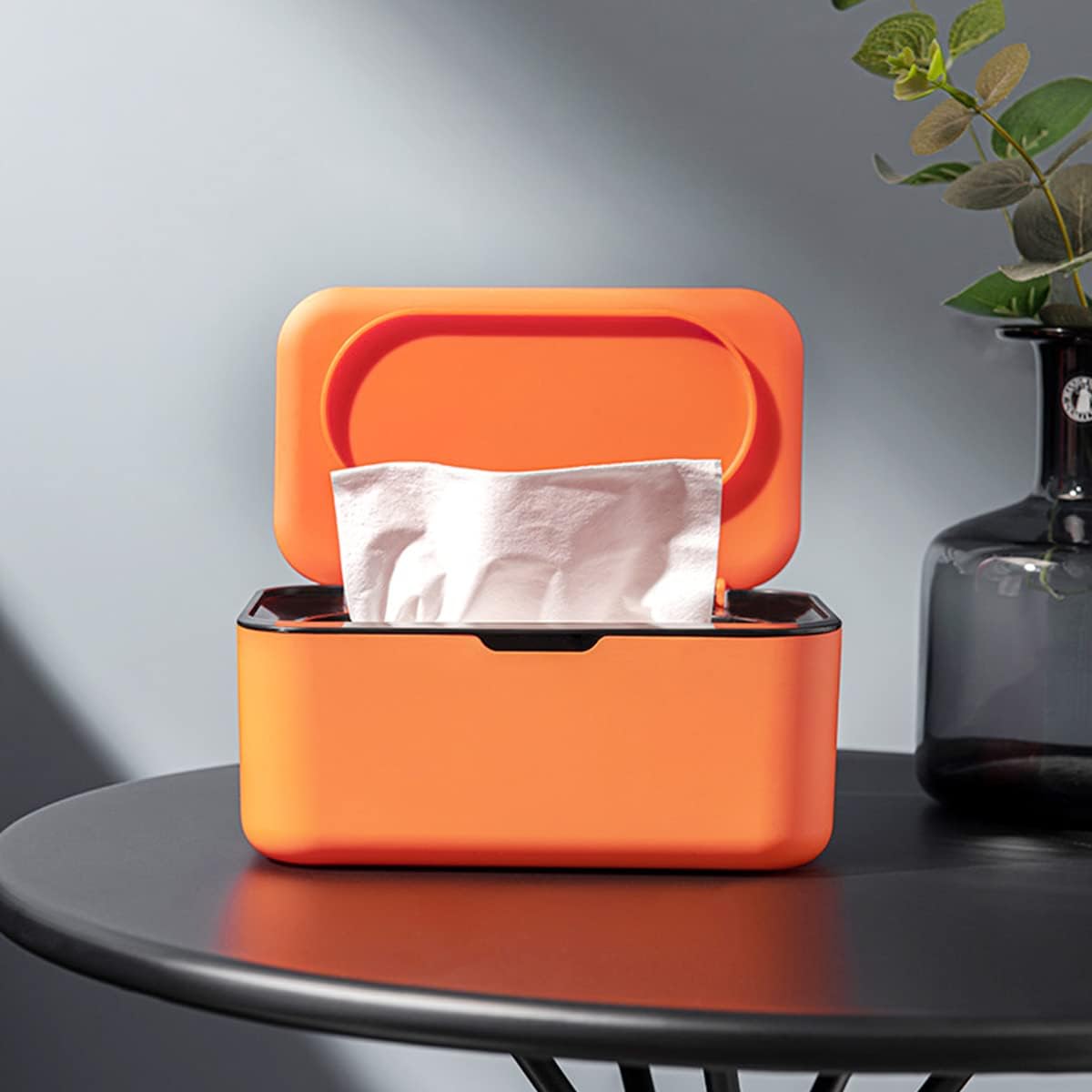 Premium Flip-Top Tissue Box Holder – Portable Tissue Storage Box with Secure Lid