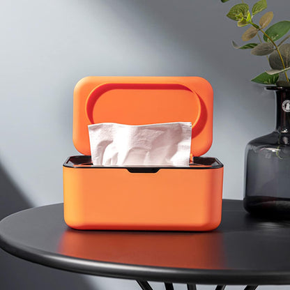 Premium Flip-Top Tissue Box Holder – Portable Tissue Storage Box with Secure Lid