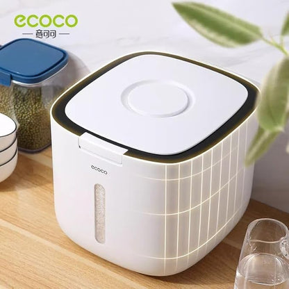 Ecoco 5kg Smart Rice Box – Airtight Grain Storage Station