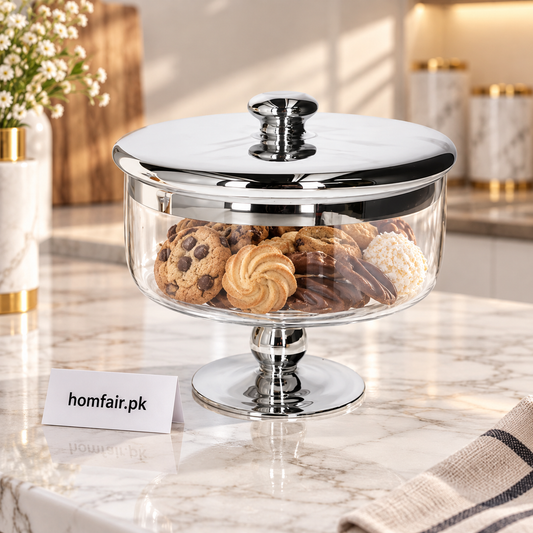 Danny Home Premium Glass Storage Jar – 18.7 × 18cm Elegant Airtight Pantry Organizer for Modern Kitchens