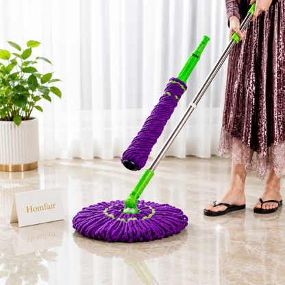 360° Microfiber Floor Cleaning Mop with Adjustable Stainless Steel Handle