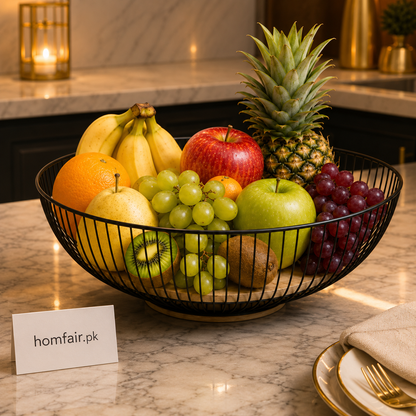 Metal Wire Fruit Basket – Modern Kitchen Fruit Bowl
