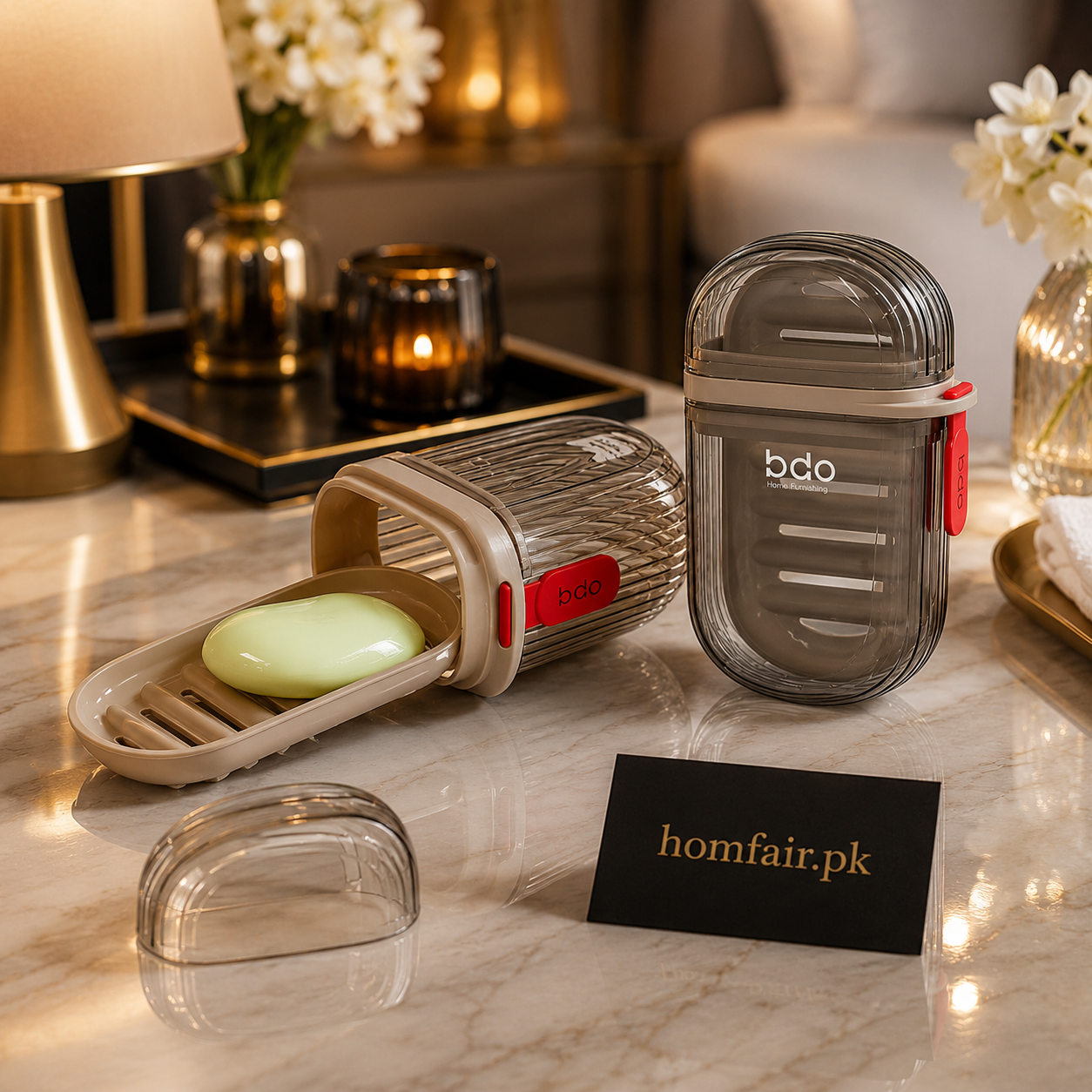 Luxury Travel Soap Case with Drain Tray & Portable Soap Holder