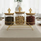 Royal Gold Glass Jar Set 3 Piece Luxury Storage Containers with Elegant Stand