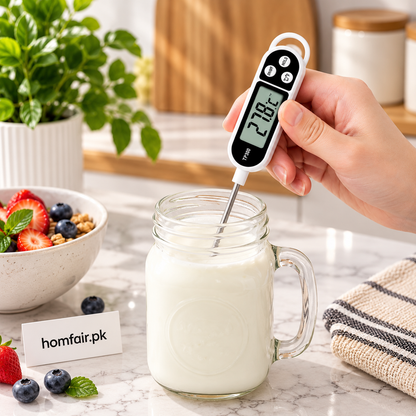 Digital Food Thermometer with Probe and Hold Temperature Function