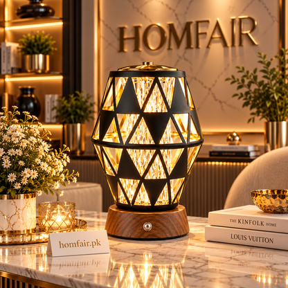 Geometric Crystal Glow Table Lamp