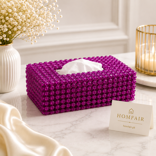 Luxury Handmade Crystal Beaded Tissue Box Cover