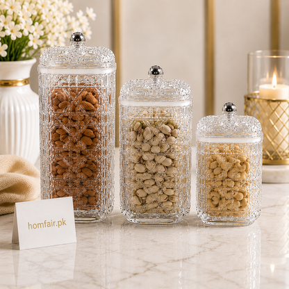 Premium Crystal Glass Storage Canister with Lid