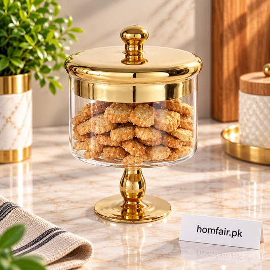 Danny Home Premium Glass Storage Jar – 18.7 × 18cm Elegant Pantry Organizer for Modern Kitchen Storage