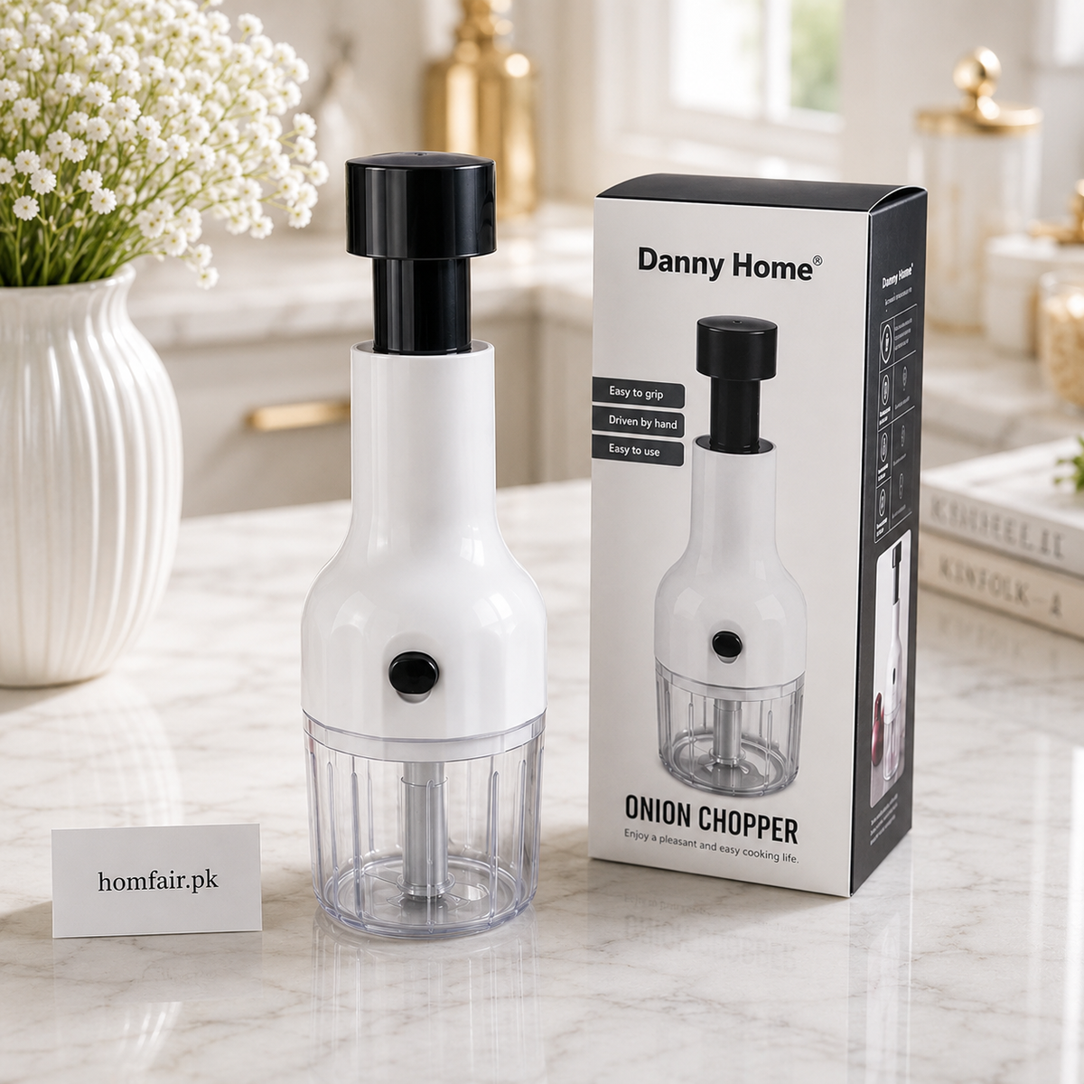 Danny Home Manual Onion Chopper with Push Handle