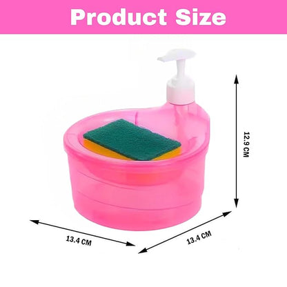 2-in-1 Liquid Soap Dispenser with Sponge Holder & Kitchen Sink Organizer