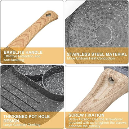 Nonstick Portion Frying Pan Multi Section Egg & Breakfast Pan