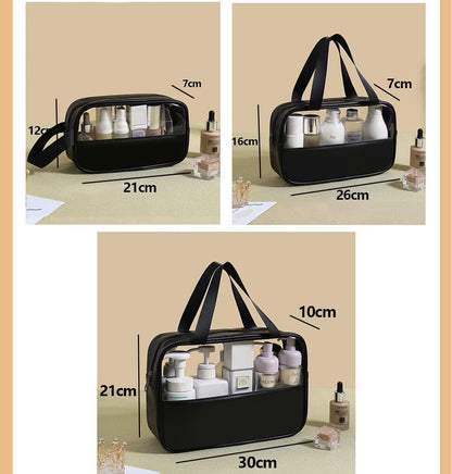Luxury 3-Piece Transparent Travel Cosmetic Organizer Bag Set