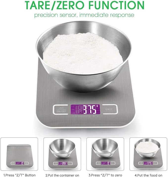 Premium Stainless Steel Digital Kitchen Scale 5kg Capacity Ultra Slim Design