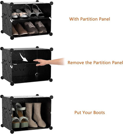 Attachable Cube Cabinet Shoe Rack Modular Storage Organizer