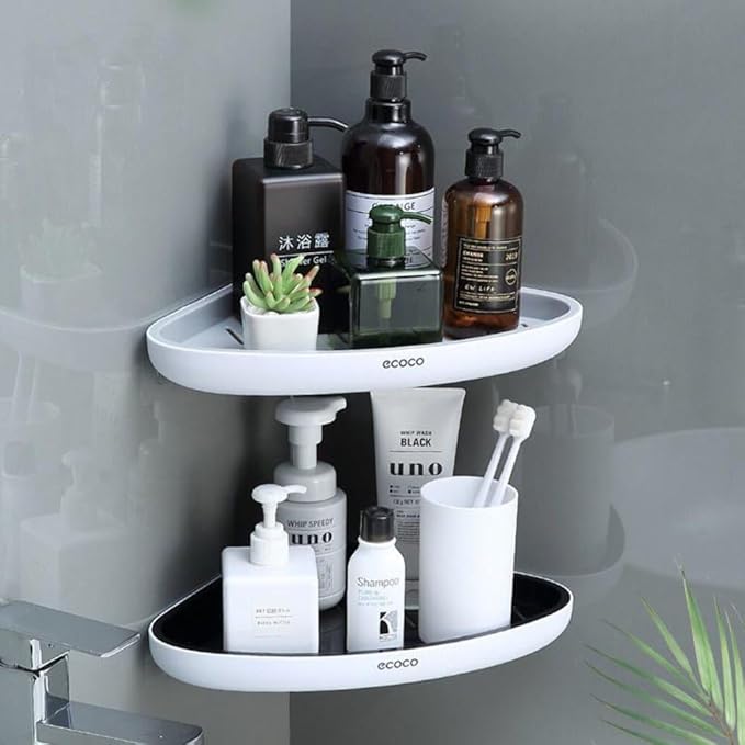 ECOCO No-Drill Corner Shower Caddy – Modern Waterproof Wall Organizer