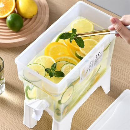 3.5L Refrigerator Cold Water Dispenser with Tap & Fruit Infuser | Beverage Container