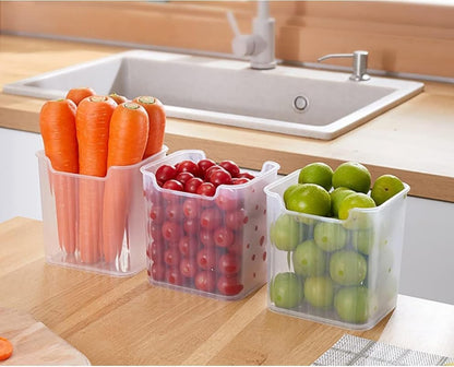 4-Piece Refrigerator Door Storage Bin Set for Fruits & Vegetables (4pcs)