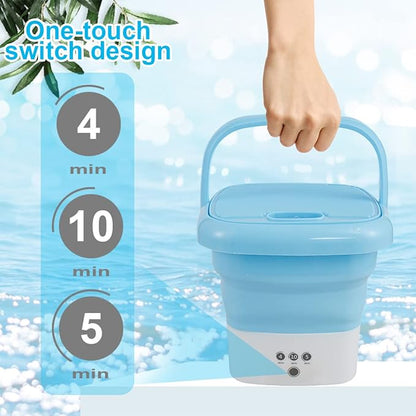 Mini Foldable Washing Machine Portable Laundry Washer for Home and Travel