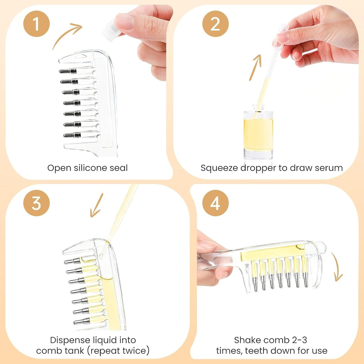 Scalp Oil Applicator Comb – Hair Oil Dispenser & Scalp Massager