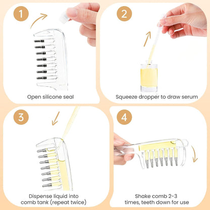 Scalp Oil Applicator Comb – Hair Oil Dispenser & Scalp Massager