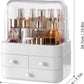 Acrylic Double Door Cosmetic Organizer Makeup Storage Box