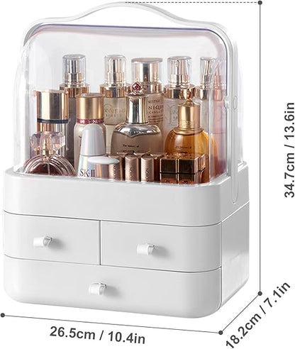 Acrylic Double Door Cosmetic Organizer Makeup Storage Box