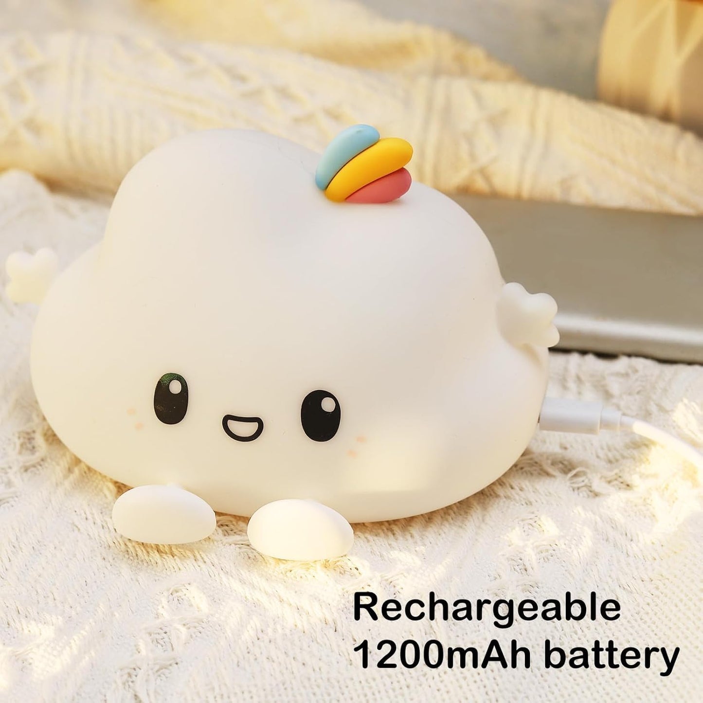 Cute Cloud Night Lamp Soft LED Bedside Light for Kids & Home Décor