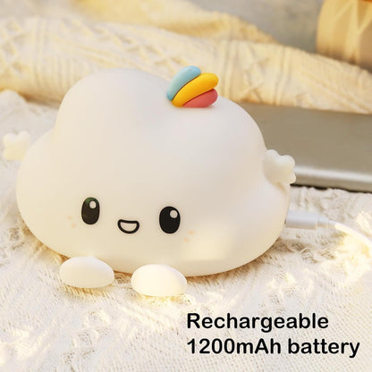 Cute Cloud Night Lamp Soft LED Bedside Light for Kids & Home Décor