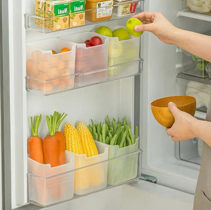 4-Piece Refrigerator Door Storage Bin Set for Fruits & Vegetables (4pcs)