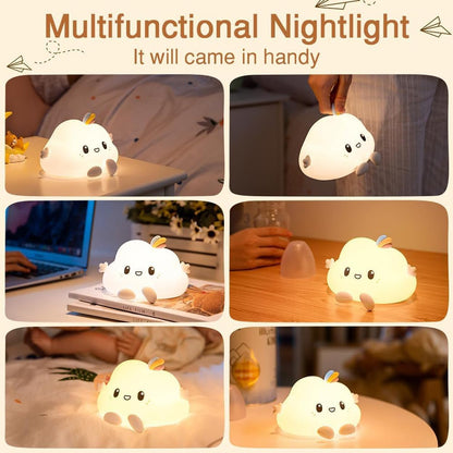 Cute Cloud Night Lamp Soft LED Bedside Light for Kids & Home Décor