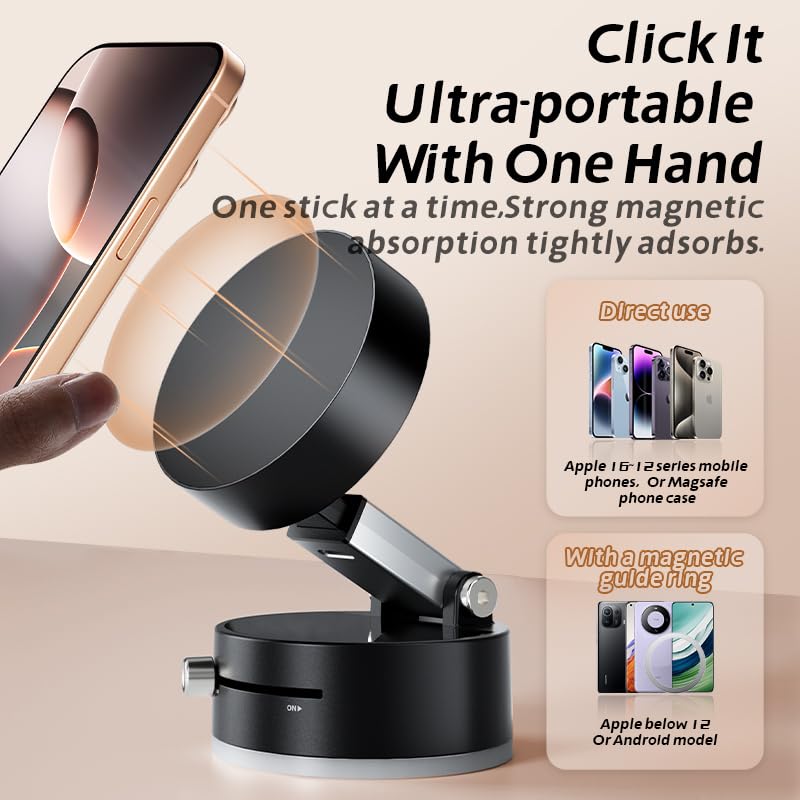 360° Rotating Magnetic Phone & Earbuds Stand – Adjustable Desktop Holder