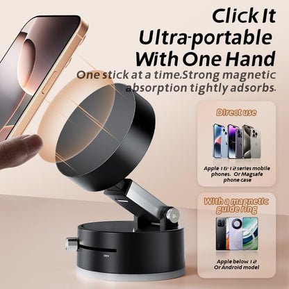 360° Rotating Magnetic Phone & Earbuds Stand – Adjustable Desktop Holder